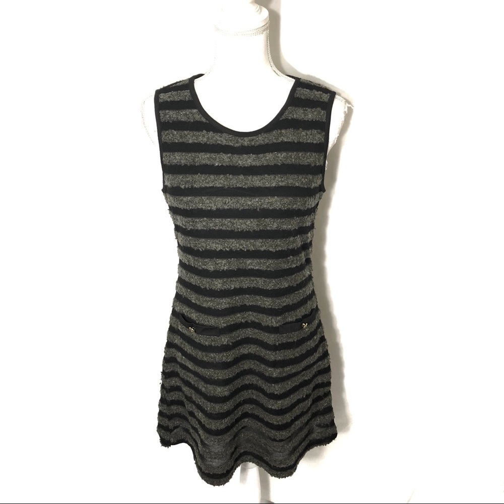 Monteau Black Gray Dress Large